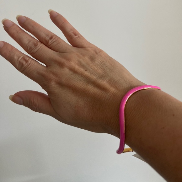 SYLVIA TOLEDANO Flow 22K Gold-Plated & Enamel Bracelet Pink - Picture 5 of 6